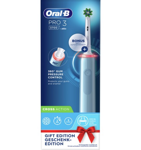 Oral-B Pro 3 80332162 brosse à dents électrique Adulte Brosse à dents rotative oscillante Bleu, Blanc