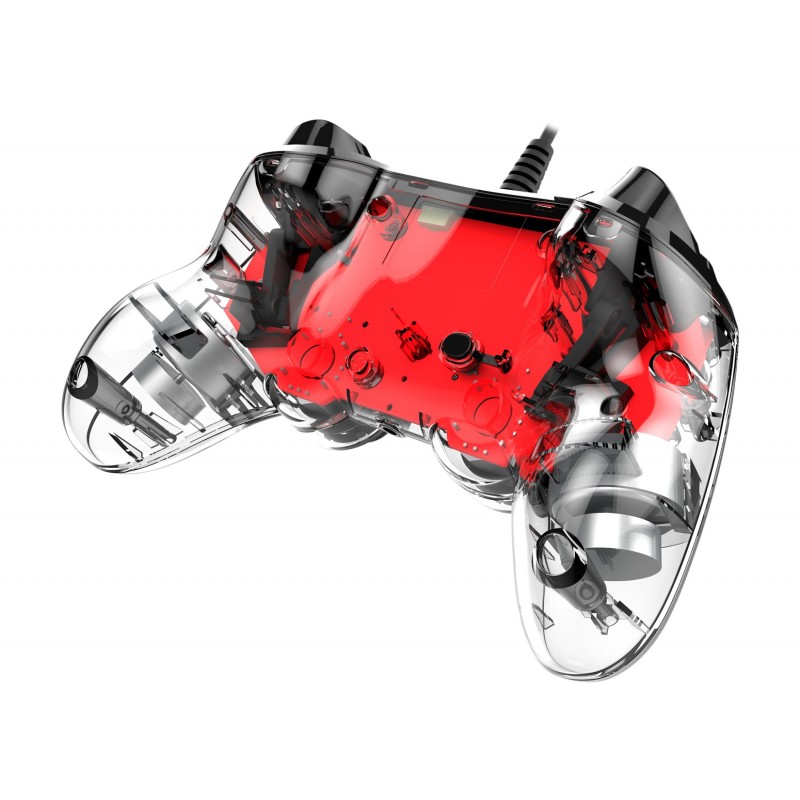 NACON PS4OFCPADCLRED Gaming Controller Red, Transparent Gamepad Analogue Digital PlayStation 4