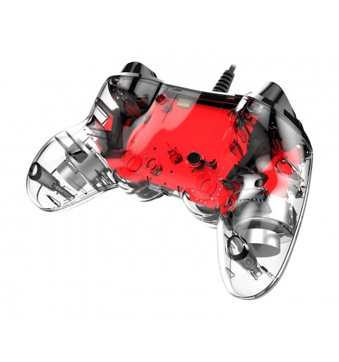 NACON PS4OFCPADCLRED Gaming Controller Red, Transparent Gamepad Analogue Digital PlayStation 4