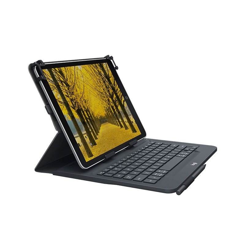 Logitech Universal Folio with integrated keyboard for 9-10 inch tablets Schwarz Bluetooth QWERTY Italienisch