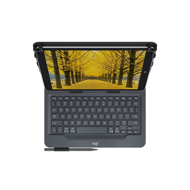 Logitech Universal Folio with integrated keyboard for 9-10 inch tablets Schwarz Bluetooth QWERTY Italienisch