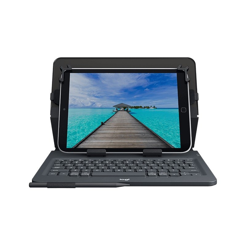 Logitech Universal Folio with integrated keyboard for 9-10 inch tablets Schwarz Bluetooth QWERTY Italienisch