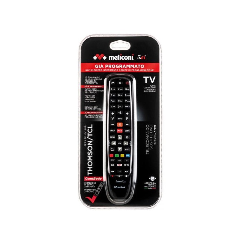 Meliconi Personal 7 Plus télécommande IR Wireless TV Appuyez sur les boutons