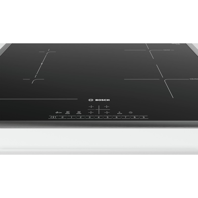 Bosch Serie 6 PVS645FB5E hob Black, Stainless steel Built-in 60 cm Zone induction hob 4 zone(s)