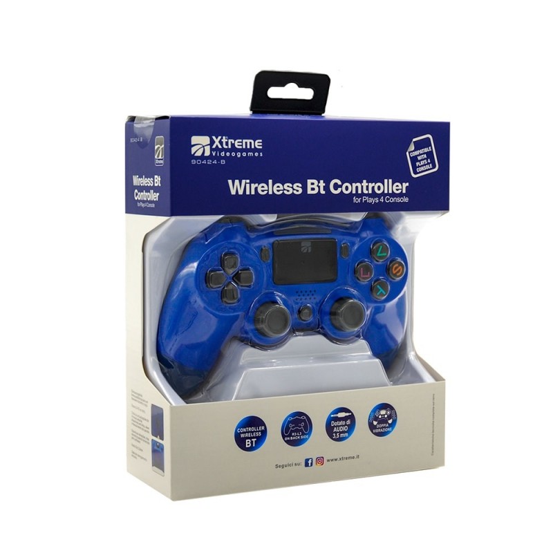 Xtreme Wireless BT Controller Nero 3,5 mm Gamepad Analogico Digitale PlayStation 4