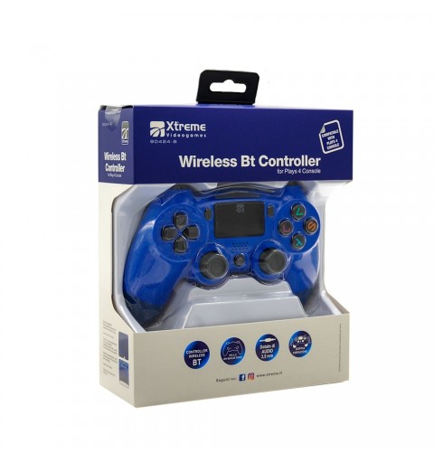 Xtreme Wireless BT Controller Nero 3,5 mm Gamepad Analogico Digitale PlayStation 4