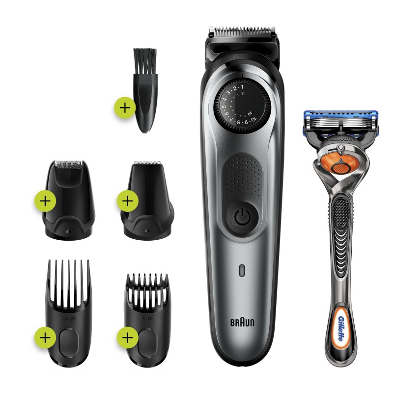 Braun BeardTrimmer BT7220 Regolabarba Uomo, Rifinitore E Tagliacapelli Con 39 Impostazioni Di Lunghezza, Progettato Per Durare