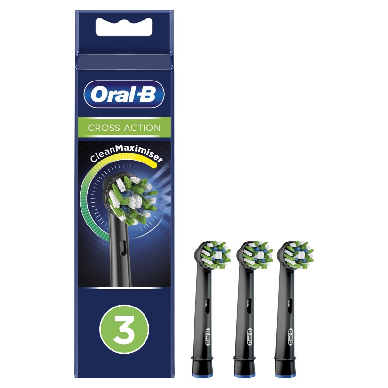 Oral-B CrossAction 80339540 tête de brosses 3 pièce(s) Noir