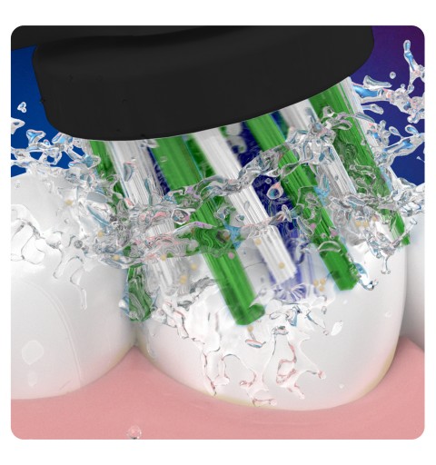 Oral-B CrossAction Testine Di Ricambio Edizione Nera Con Tecnologia CleanMaximiser, Confezione da 3 Pezzi