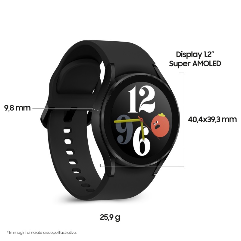 Samsung Galaxy Watch 4 40mm 3,05 cm (1.2") SAMOLED Noir GPS (satellite)