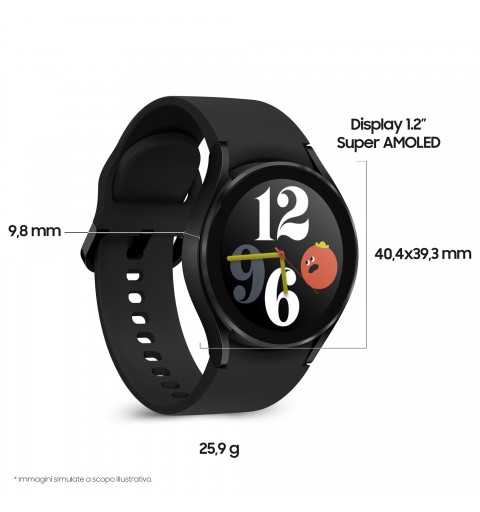 Samsung Galaxy Watch 4 40mm 3,05 cm (1.2") SAMOLED Noir GPS (satellite)