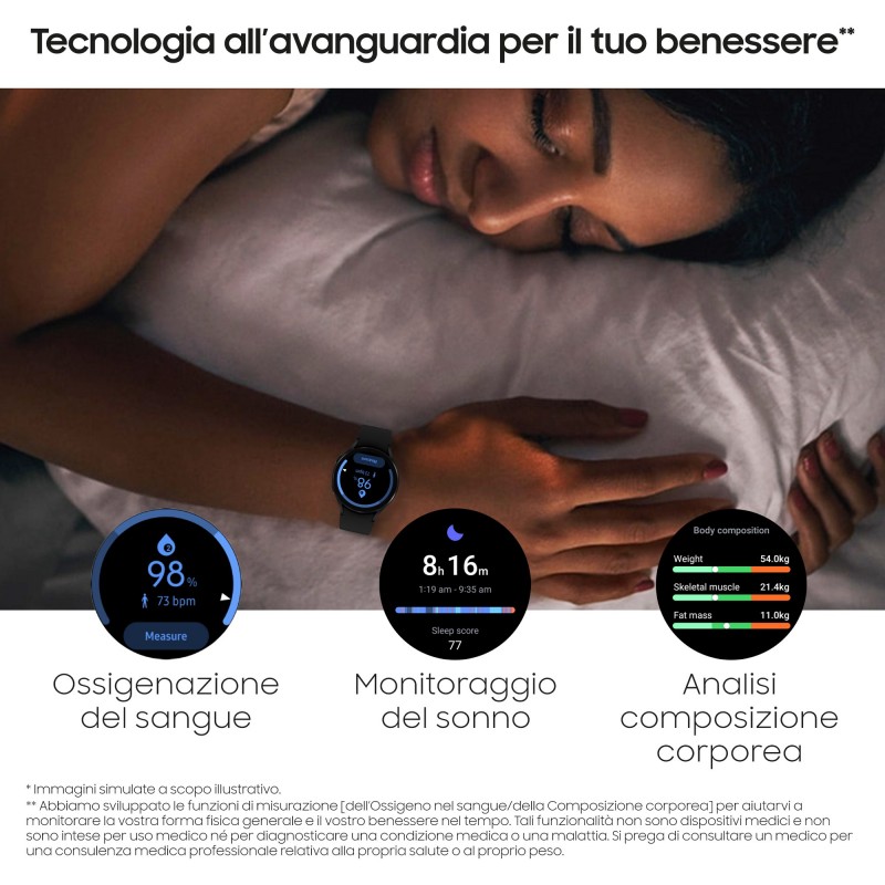 Samsung Galaxy Watch 4 40mm 3,05 cm (1.2") SAMOLED Negro GPS (satélite)