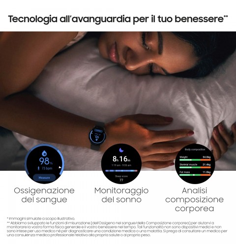 Samsung Galaxy Watch 4 40mm 3,05 cm (1.2") SAMOLED Negro GPS (satélite)