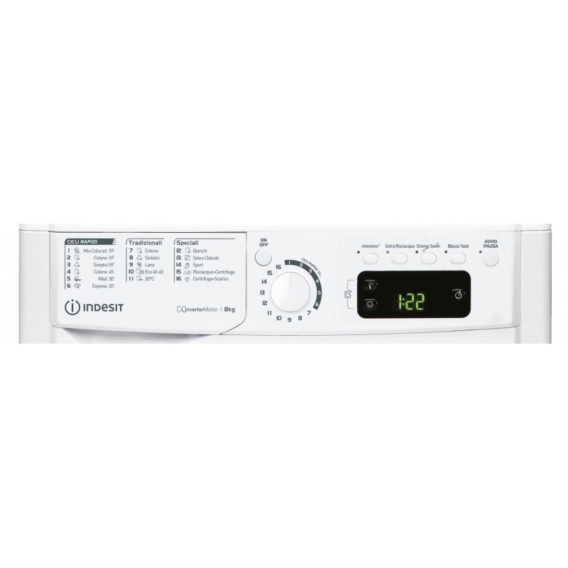 Indesit EWE 81283 W IT N machine à laver Charge avant 8 kg 1200 tr min D Blanc