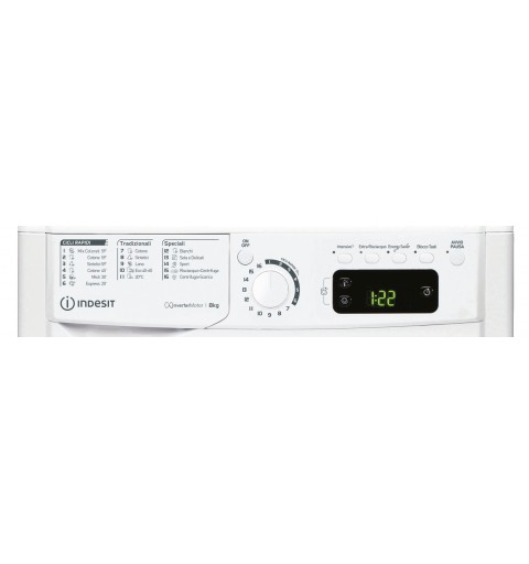 Indesit EWE 81283 W IT N machine à laver Charge avant 8 kg 1200 tr min D Blanc