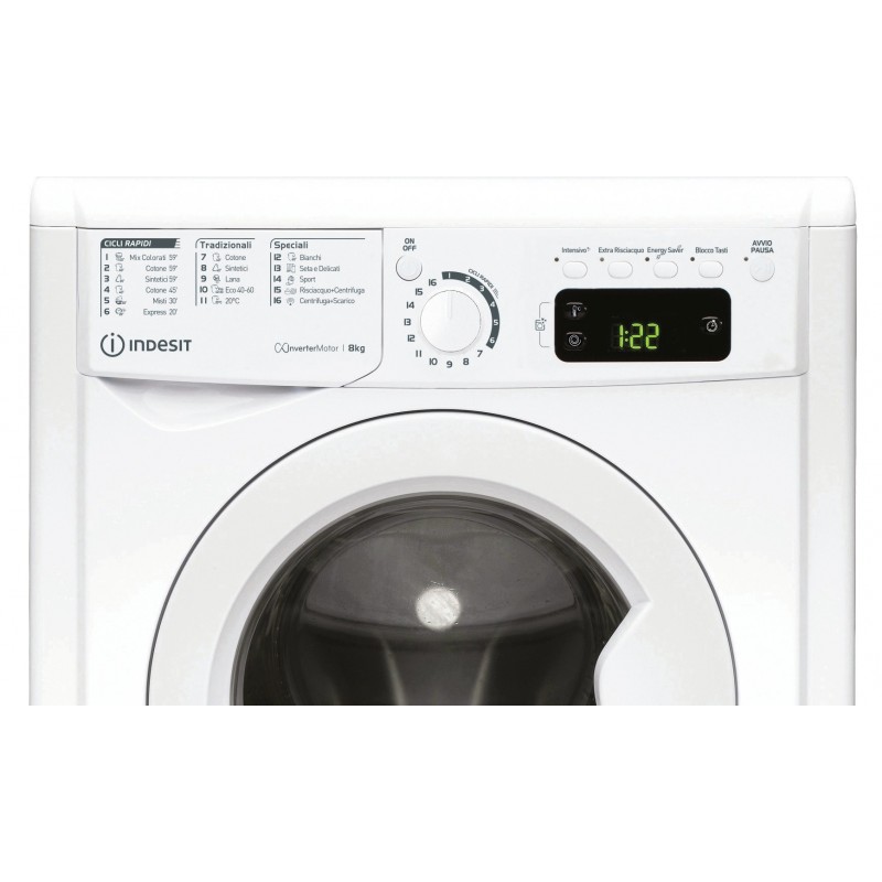 Indesit EWE 81283 W IT N machine à laver Charge avant 8 kg 1200 tr min D Blanc