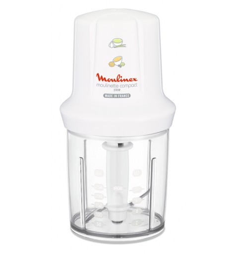 Moulinex DJ3001 Moulinette Compact, 270 W, 43 Decibel, plastica, Bianco