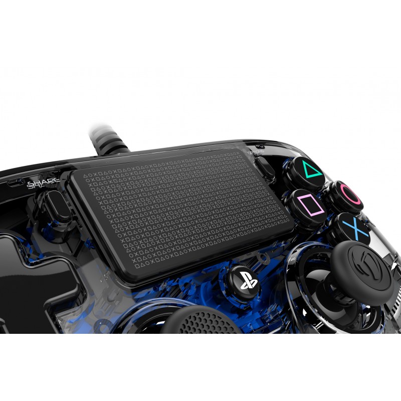 NACON PS4OFCPADCLBLUE Gaming-Controller Blau, Transparent Gamepad Analog Digital PlayStation 4