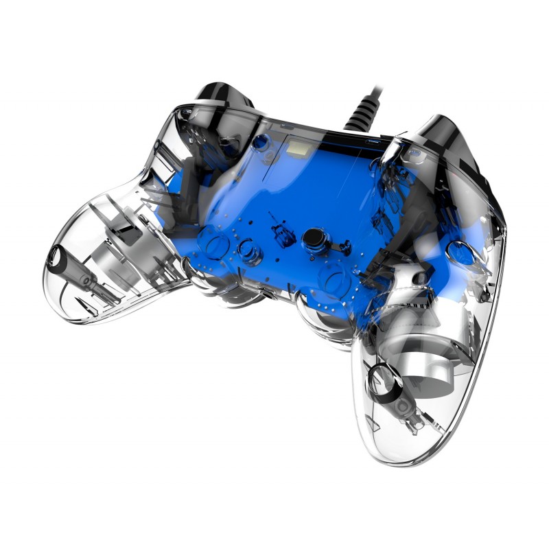 NACON PS4OFCPADCLBLUE Gaming-Controller Blau, Transparent Gamepad Analog Digital PlayStation 4