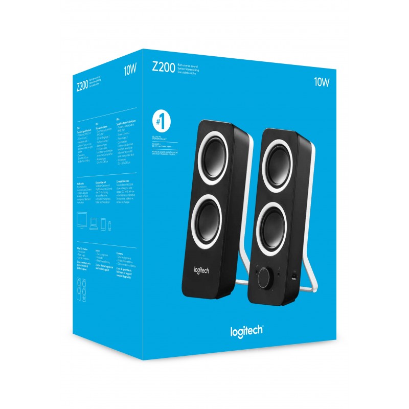 Logitech Z200 Stereo Speakers Schwarz Verkabelt 10 W