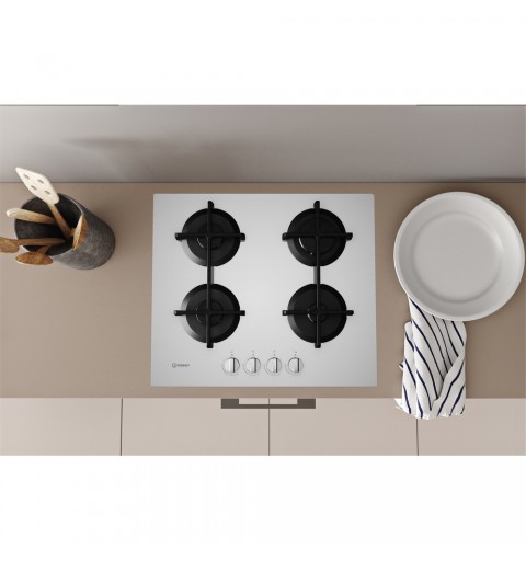 Indesit ING 61T WH hob White Built-in 59 cm Gas 4 zone(s)