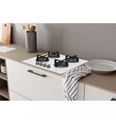 Indesit ING 61T WH hobs Blanco Integrado 59 cm Encimera de gas 4 zona(s)