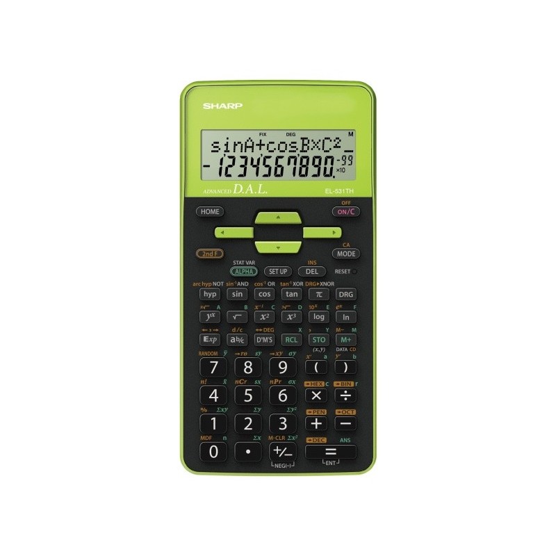 Sharp EL-531TH calculatrice Poche Calculatrice scientifique Noir, Vert