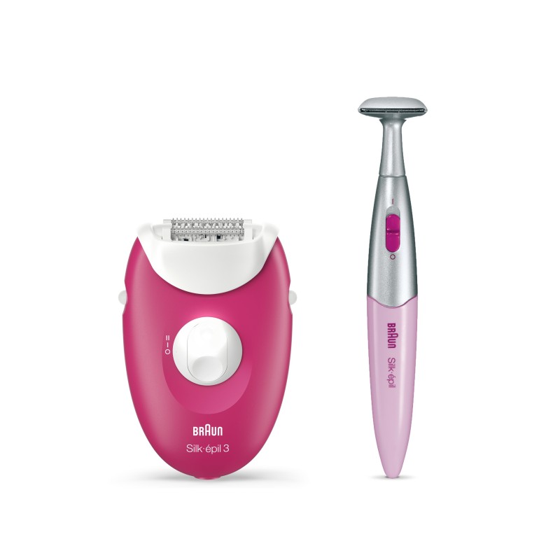 Braun Silk-épil 3 -420, Epilatore Elettrico Donna Per La Rimozione Duratura Dei Peli - Bianco Rosa