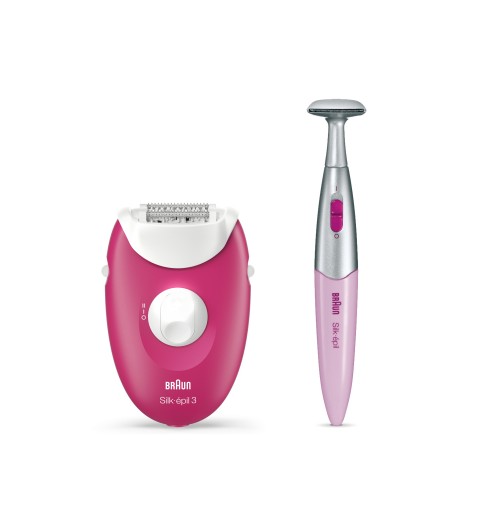 Braun Silk-épil 3 -420, Epilatore Elettrico Donna Per La Rimozione Duratura Dei Peli - Bianco Rosa