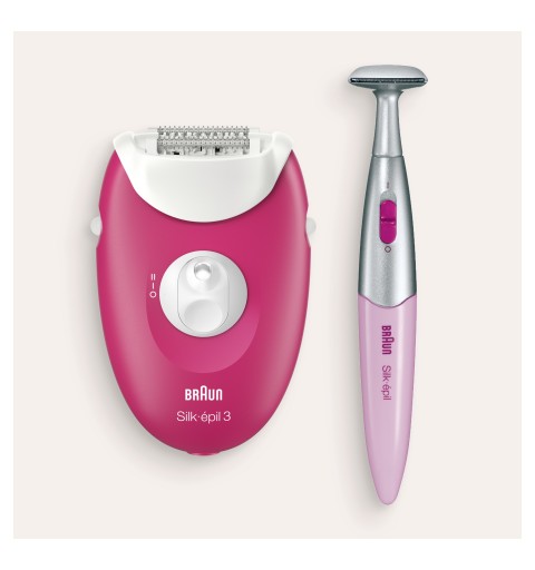 Braun Silk-épil 3 81711457 epilator 20 tweezers Pink, White