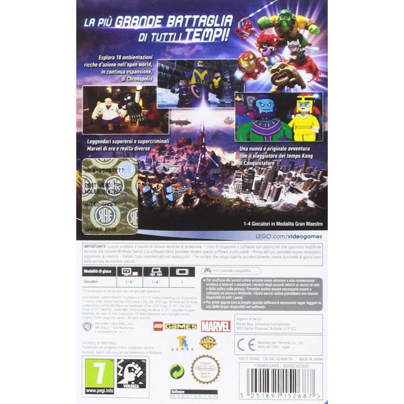 Warner Bros Lego Marvel Super Heroes 2, Nintendo Switch Standard Italian
