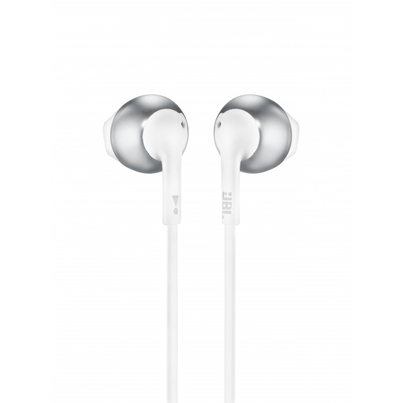 JBL Tune 205 Auricolare Cablato In-ear MUSICA Cromo, Bianco