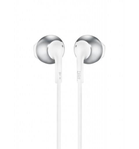 JBL Tune 205 Auricolare Cablato In-ear MUSICA Cromo, Bianco