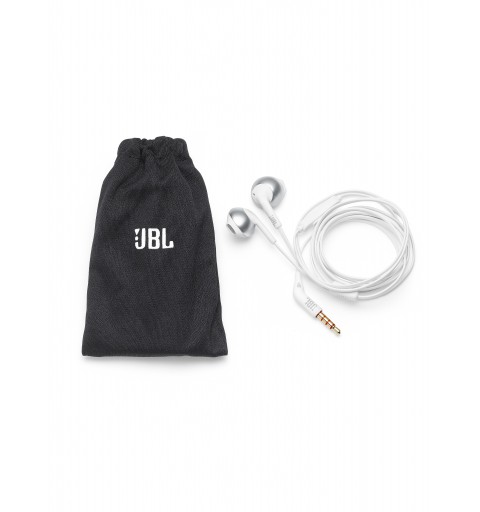 JBL Tune 205 Auriculares Alámbrico Dentro de oído Música Cromo, Blanco