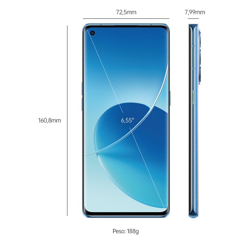 OPPO Reno 6 Pro 16.6 cm (6.55") Dual SIM ColorOS 11.3 5G USB Type-C 12 GB 256 GB 4500 mAh Blue