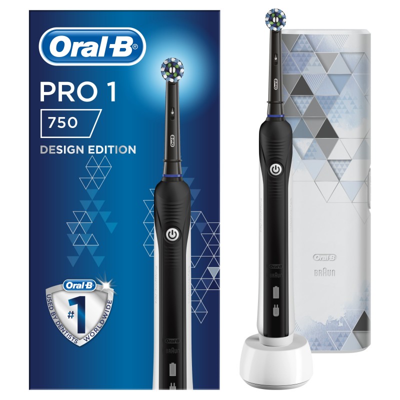 Oral-B PRO 1 - 750 Erwachsener Rotierende-vibrierende Zahnbürste Schwarz, Weiß