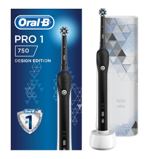 Oral-B PRO 1 - 750 Erwachsener Rotierende-vibrierende Zahnbürste Schwarz, Weiß