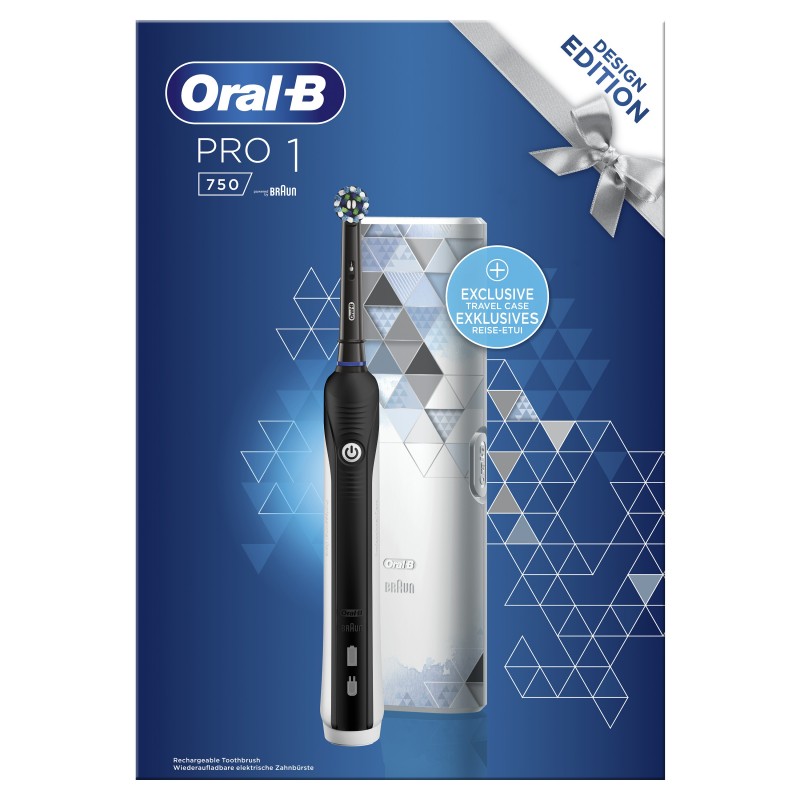 Oral-B PRO 1 - 750 Adult Rotating-oscillating toothbrush Black, White