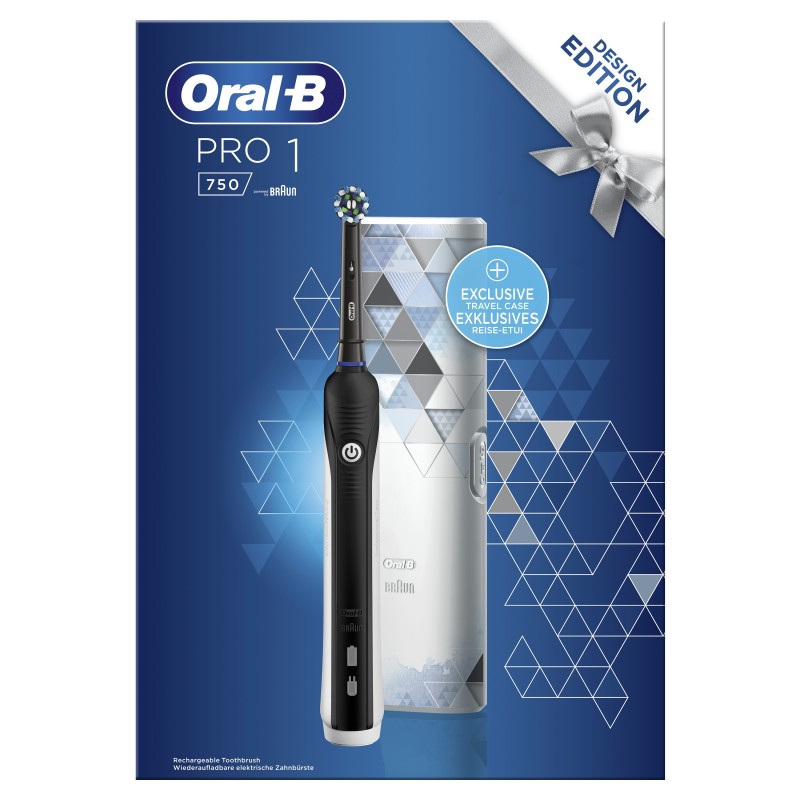 Oral-B PRO 1 - 750 Erwachsener Rotierende-vibrierende Zahnbürste Schwarz, Weiß