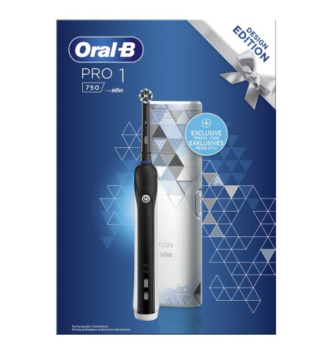 Oral-B PRO 1 - 750 Erwachsener Rotierende-vibrierende Zahnbürste Schwarz, Weiß