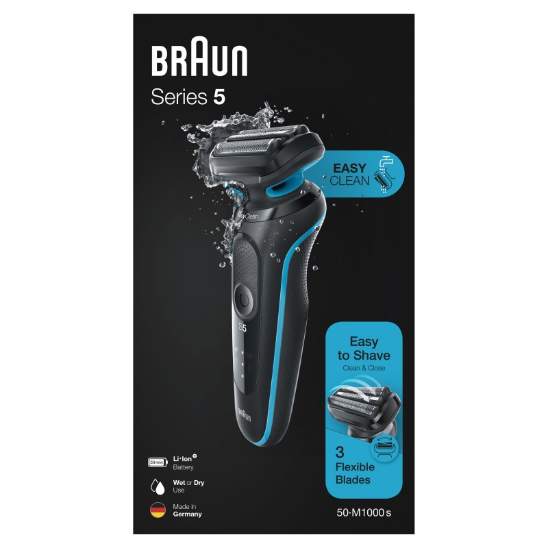 Braun Series 5 50-M1000s Máquina de afeitar de láminas Negro, Azul