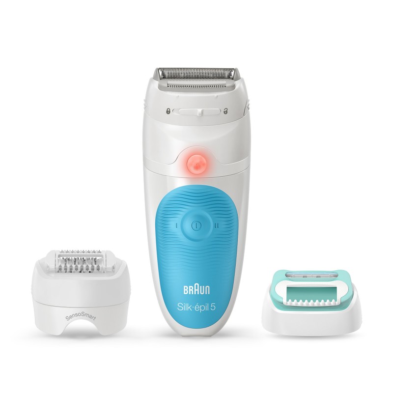 Braun Silk-épil 5 Wet&Dry 81706331 depiladora 28 pinzas Blanco, Turquesa