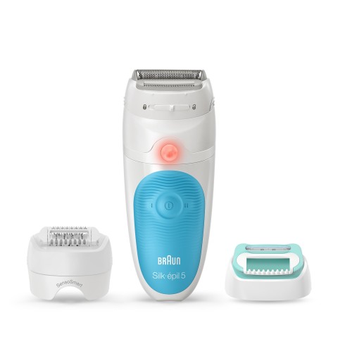 Braun Silk-épil 5 Wet&Dry 81706331 depiladora 28 pinzas Blanco, Turquesa