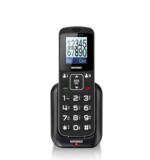 Brondi Amico Home 4.5 cm (1.77") 90 g Black Entry-level phone