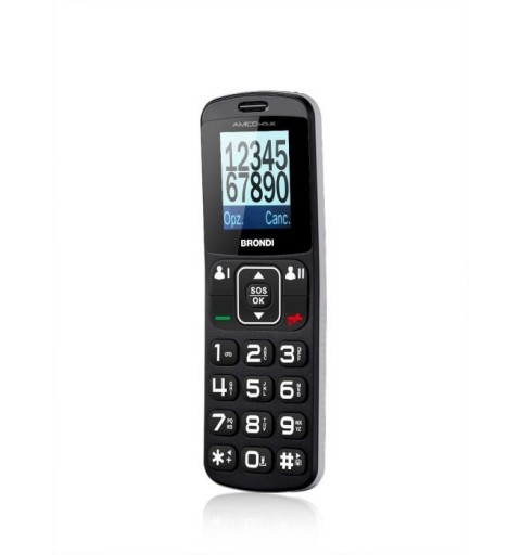 Brondi Amico Home 4.5 cm (1.77") 90 g Black Entry-level phone