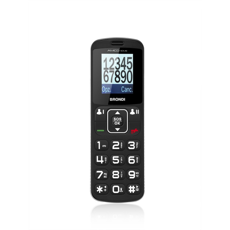 Brondi Amico Home 4,5 cm (1.77") 90 g Noir Téléphone d'entrée de gamme