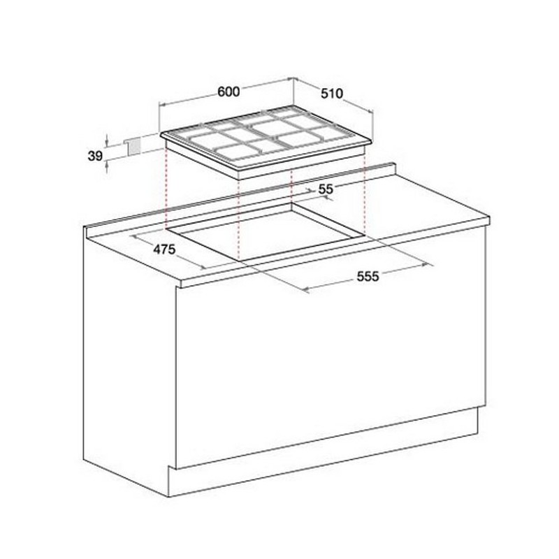 Hotpoint PCN 642 T IX HA hob Stainless steel Built-in Gas 4 zone(s)