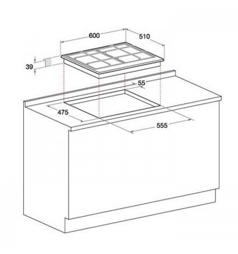 Hotpoint PCN 642 T IX HA hob Stainless steel Built-in Gas 4 zone(s)