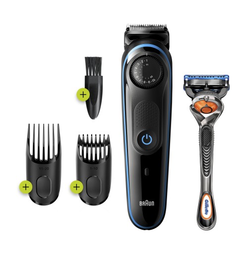 Braun BeardTrimmer BT3240 Regolabarba Uomo, Rifinitore E Tagliacapelli Con 39 Impostazioni Di Lunghezza. Nero Blu