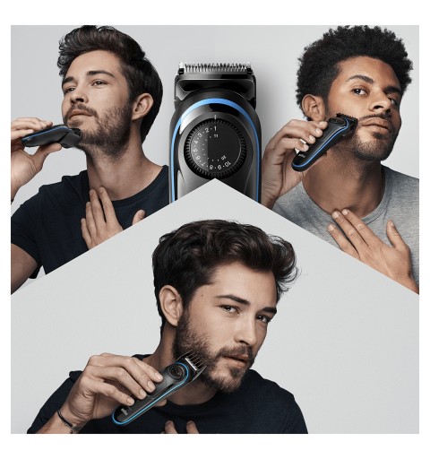 Braun BeardTrimmer BT3240 Regolabarba Uomo, Rifinitore E Tagliacapelli Con 39 Impostazioni Di Lunghezza. Nero Blu